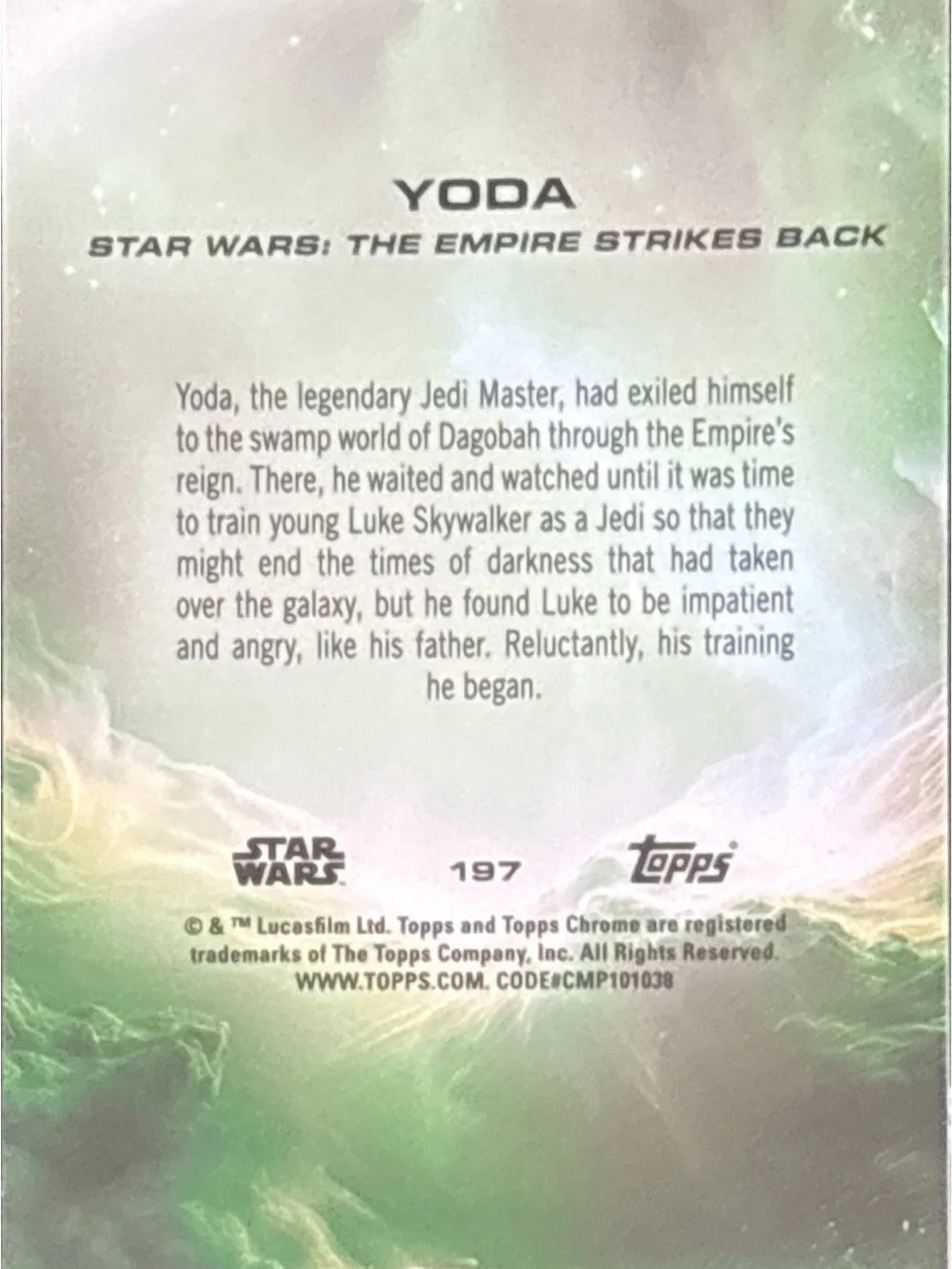 Topps Star Wars Chrome Yoda Trading Card - Picture 2 of 2